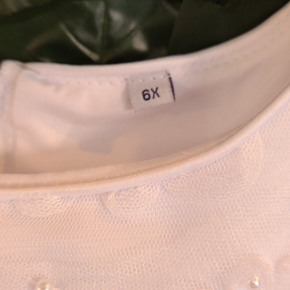 NWT Keepsake White Beaded Floral Tulle Formal Dress Easter/Communion/Flower Girl - Picture 4 of 5